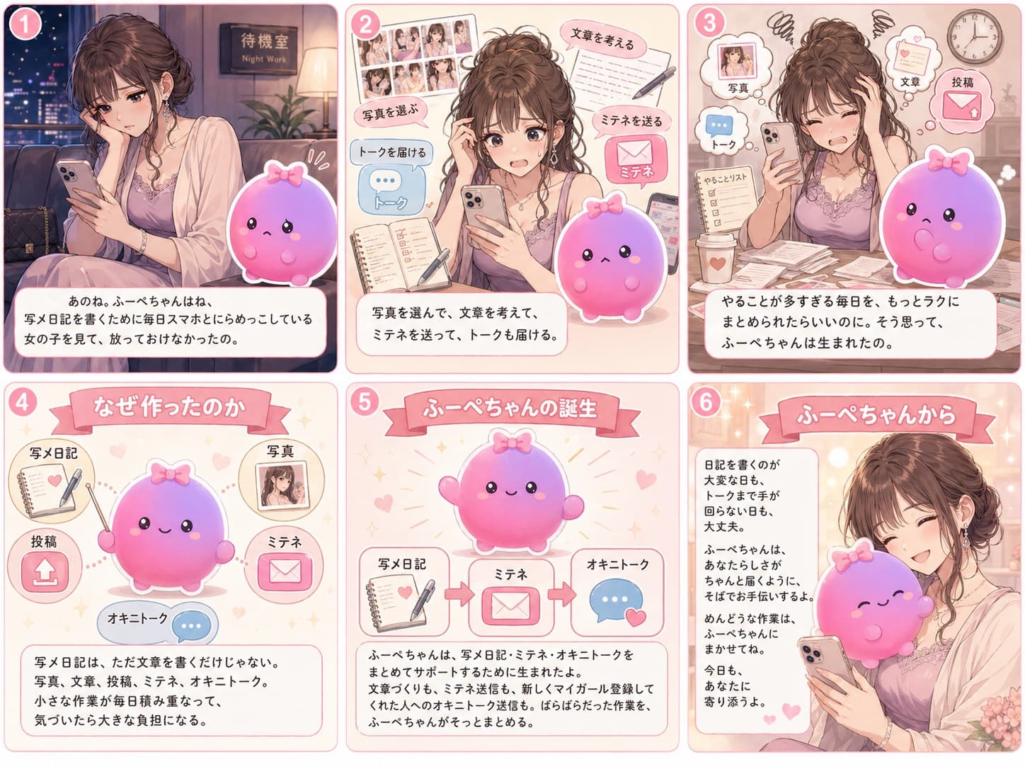 ふーぺちゃん 誕生秘話 6 コマ
